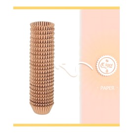 qiqee Mini 500 Count Cupcake Liners Natural Muffin Liners Food Grade Brown Baking Cups Paper No Smells（Small Size）