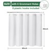 UFRIDAY White Bathroom Window Curtain with Hooks, Narrow Short Fabric