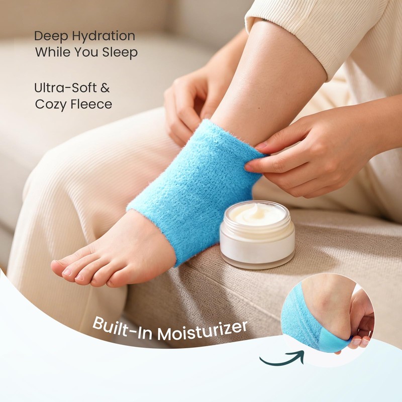 Welnove Moisturizing Heel Socks for Cracked Feet, 2 Pairs Foot