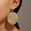 Yienate Circle Disc Dangle Drop Earrings Gold Boho Large Round