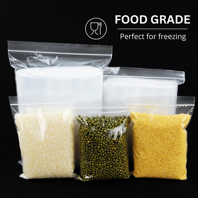 240pcs Resealable Clear Plastic Bags For Packaging, Food, Storage |