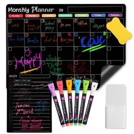 Dry Erase Magnetic Calendar for Refrigerator Magnetic Dry Erase Calendar Monthly & Weekly & Daily Planner for Fridge Wall Door - Shopping, Meal/Menu, To Do List, Family Schedule Planning Board 16"X12"