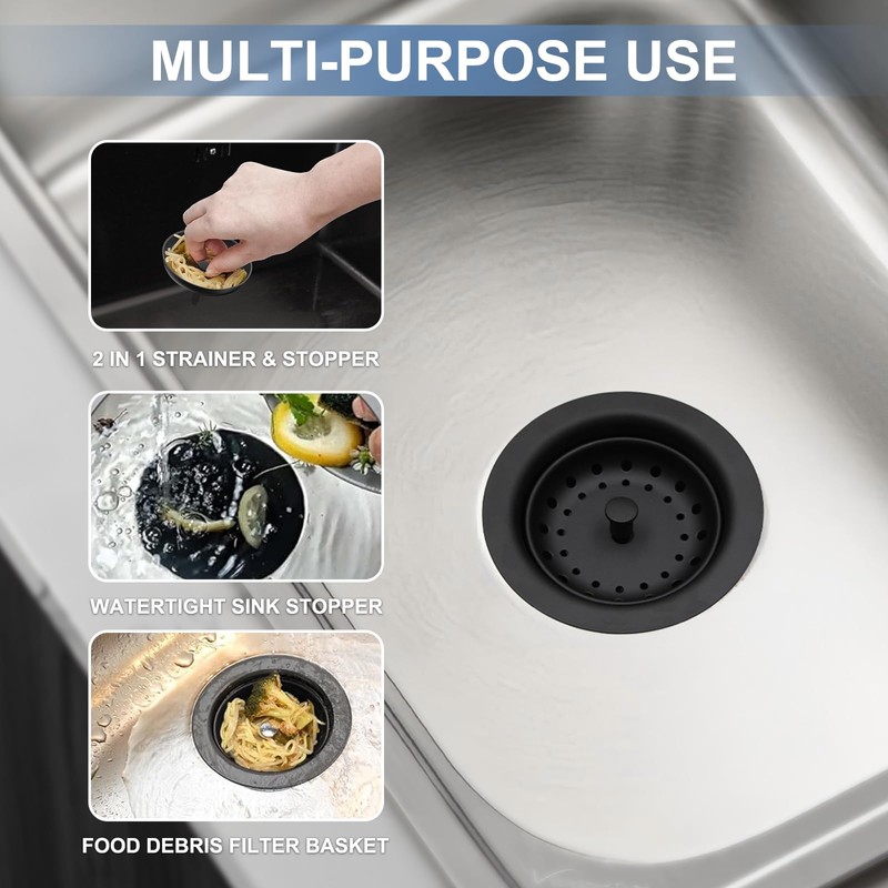 ZM Kitchen Sink Stainless Steel Deep Locking Basket Strainer with