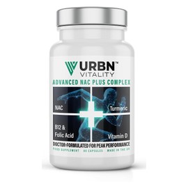 NAC Supplement 600mg | High Strength Antioxidant Complex with Turmeric, Vitamin D3, B12 & Folate | Made in UK | 60 Capsules