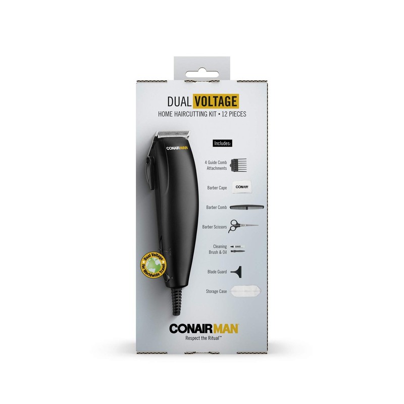 ConairMAN Dual Voltage, Hair Clippers for Men, 12-piece Hair Clipper,