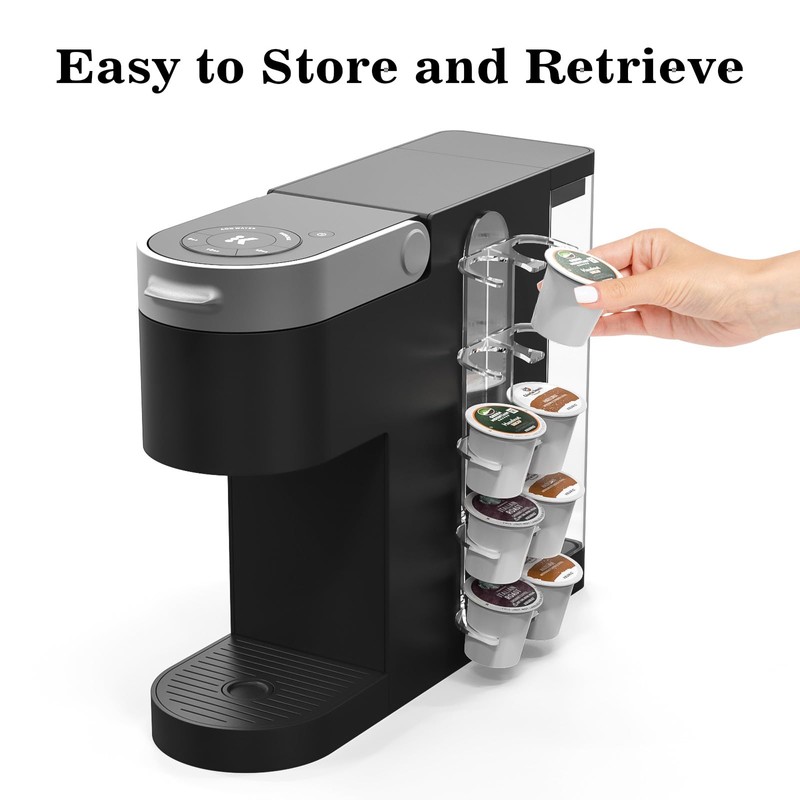 NiHome Acrylic Coffee Pod Holder for Keurig, Side Mount Coffee