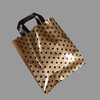 Tough PE Handle Fancy Bag - Brown Dot 36x45cm, Side 9cm 50 Count