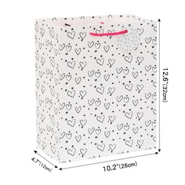 Vammy Vammy 13" Large Valentine's Day Gift Bag with Tissue Paper, 2 Pack Paper Gift Bags (Love, Heart) for Valentine's Day Birthday Mother's Day