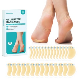 Promifun Blister Bandages Blister Pads - 28 ct Blister Cushions - Water Resistant Hydrocolloid Bandages for Foot, Toe, Heel - Gel Blister Bandages for Prevention & Recovery, Spot Pack