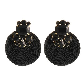 fxmimior - arete colgantes de moda bohemios para mujer, con diamantes de imitación, color negro, para novia, boda, fiesta, graduación, sexy, para mujer, Diamantes de imitación, Diamante de imitación