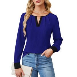 Blooming Jelly Womens Business Casual Long Sleeve Tops Teacher Fall Outfits 2025 Winter Work Fashion Top (L, Royal Blue)