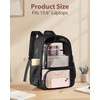 KIMNERPU Clear Backpack, Fabric & PVC Transparent Backpack with Reinforced