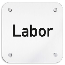 Türschilder24 Aluminium Wall Sign 200 x 200 mm • Lab Sign • Safety Sign - Door Sign Made of 1.5 mm Thick Aluminium • Includes Mounting Material + Wall Mounting