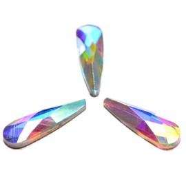 AD Beads Top Czech AB Crystal Multi-Shape Flatback Rhinestone Nail Art Decoration DIY (50 Pcs, 5. Raindrop 3x10mm)