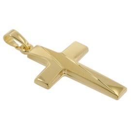 trendor Mens Gold on Silver Cross Pendant Necklace Sterling Silver Gold Plated Cross Pendant Great Gift Idea Necklace 75814, Silver Gold