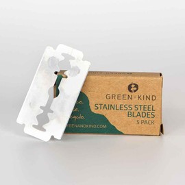 Green + Kind Stainless Steel Safety Razor Blades, 5 Pack