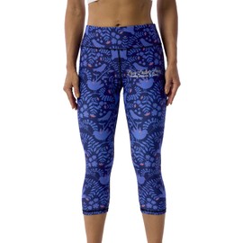 UIUO-UIPEU Women's Yoga Capri Pants Workout Leggings for Women Butt Lifting Printed Yoga Leggings Papercut Wildlife Large