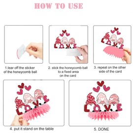 Valentines Day Decorations - Valentines Table Decorations Honeycomb Centerpieces, Romantic Party Supplies, Festive Classroom and Event Decor