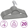 FAMIROSA 20 pcs Clothes Hanger Set Anti-Slip Gray Velvet,1.8 KG,289917