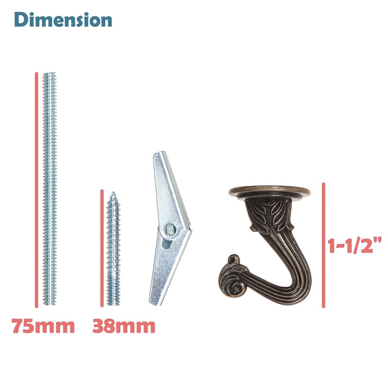 Aspen Creative Antique Brass 21402-46, Swag 6 Pcs w/Mounting Hardware,