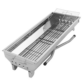 Portable Barbecue Grill, Stainless Steel, Foldable Legs - Perfect for Outdoor Camping, Picnics, and Backyard BBQs