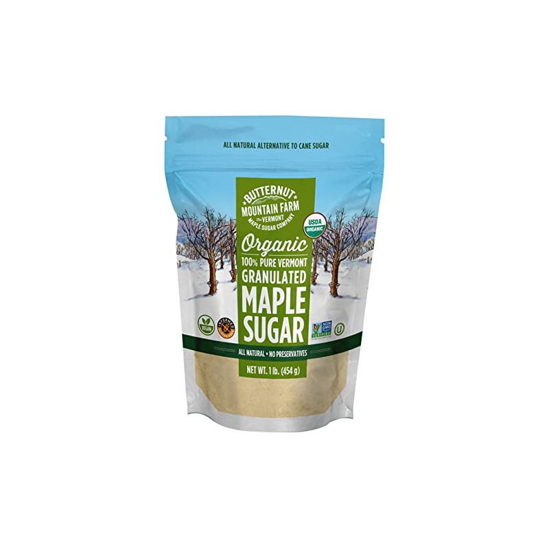 Butternut Mountain Farm 100% Pure Organic VT Maple Sugar, 1LB