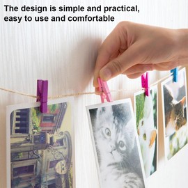 Colourful Clothes Pegs, Pack of 100 Plastic Clothes Pegs for Washing Lines, Sturdy Plastic Clothes Pegs, Small Washing Pegs, Windproof