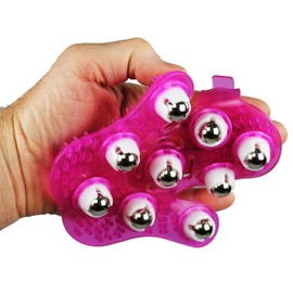 GMMH Original Massage Glove with 9 360 Degree Rollers, 16 х 14 cm (Pink)