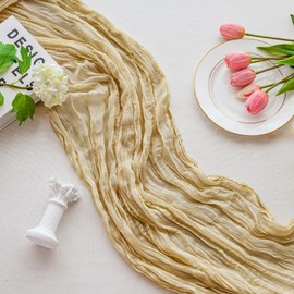 Jugbey Cheesecloth Table Runner 10ft Boho Rustic Gauze Cheese Cloth Table Runner for Wedding Party Bridal Baby Shower Birthday Reception Feasts Ceremoy Table Decorations (Lavender)