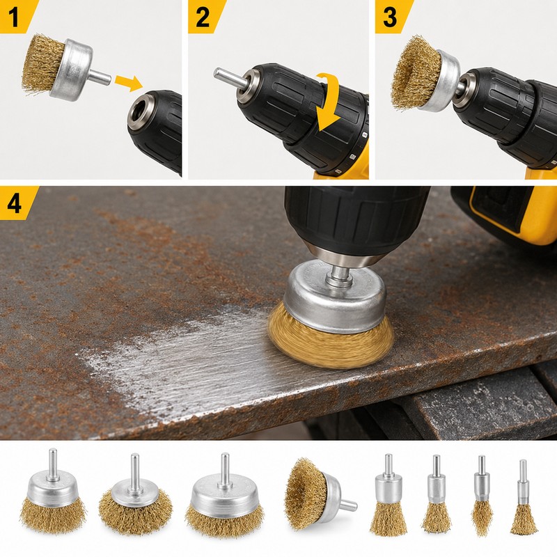 10 pcs Wire Brush Set for Drill Tool Accessory -