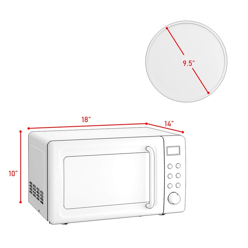 Nightcore Countert Retro Microwave Oven, Large 0.7Cu.ft, 700-Watt, Cold Rolled