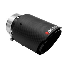 FAIZJUNBEN carbon fiber exhaust tip intake 2.5 inch outlet 3.5 inch exhaust tip, all black carbon fiber exhaust tip car tailpipe