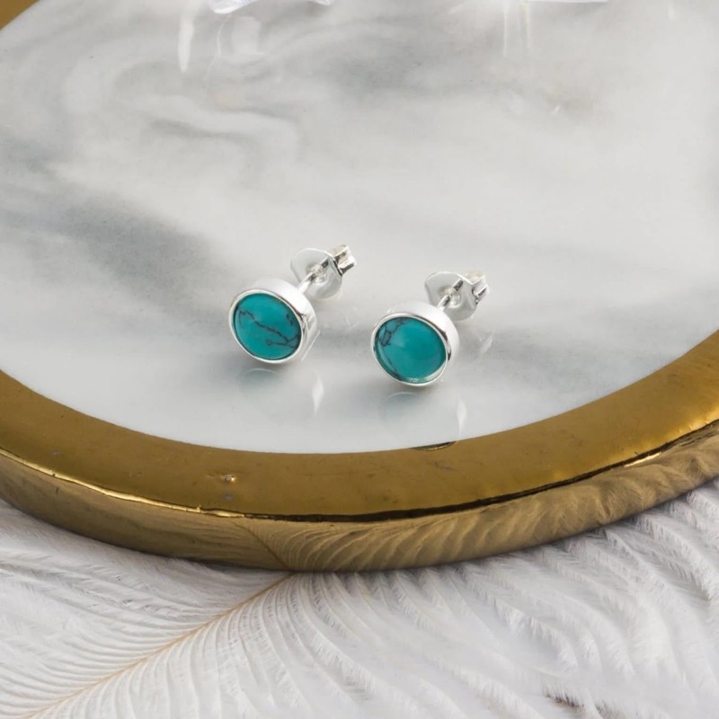 Philip Jones Synthetic Turquoise Stud Earrings