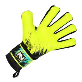 CONNECT Goalkeeper Gloves Premium Grip, Goalkeeper Gloves for Children, Teenagers & Adults, Football Gloves with Finger Protection, Goalkeeper Gloves (Fluorescent Yellow, 9)