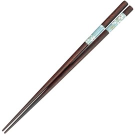 Sunlife H-06761 Ichimatsu Kazumi Sakura Chopsticks Adult Long, Dishwasher Safe, Blue, 9.1 inches (23 cm), Made in Japan