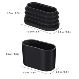 TEHAUX Chair Leg Caps, Furniture Leg Caps Chair Leg Floor Protectors Oval Rubber Chair Leg Caps for Chairs Table 20pcs