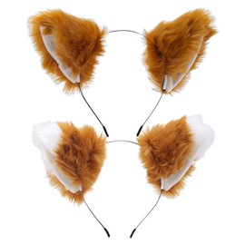 NIDHFG 2 Pieces Cat Ear Headbands, Cute Plush Headbands, Cartoon Headbands, Role-Playing Accessories, Animal Clothing Accessories.