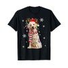 Santa Labrador Retriever Reindeer Light Christmas Dog Lovers T-Shirt