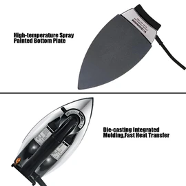 Dry Iron, No Steam No Holes, 9 Ft Cord, Non-Stick Soleplate, Overheat Safety Protection, Professional Electric Iron for Clothes & Industrial (Heavyweight （2.2kg))