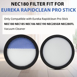 4 Pack Washable Replacement Filter Compatible with Eureka RapidClean Pro Cordless Stick NEC180, NEC285GR, NEC185, NEC186, NEC190, NEC280TL Vacuum Cleaner