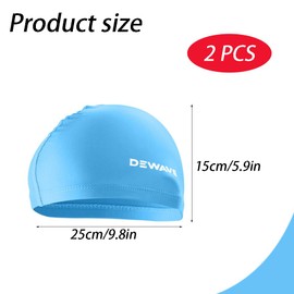 SSyang 2 Pcs Spandex Swim Cap for Kids, Cloth Swim Caps, Fabric Durable Elastic Swimming Pool Cap, Elastic Swimming Caps Bathing Caps for Long and Short Hair, for Kids Adults Women Men
