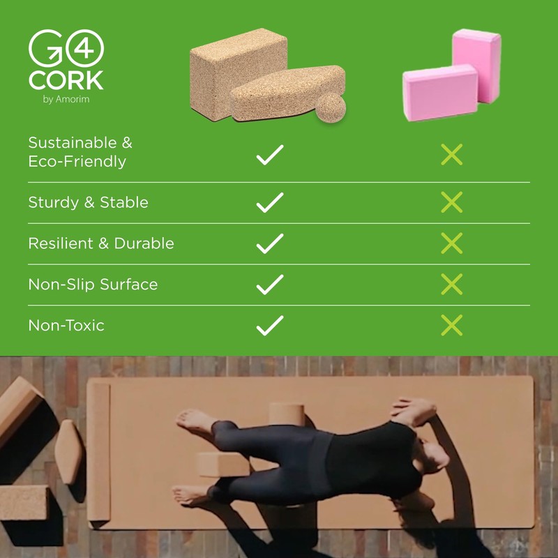 Go4Cork Cork Yoga Egg Block - Oval | 11 x