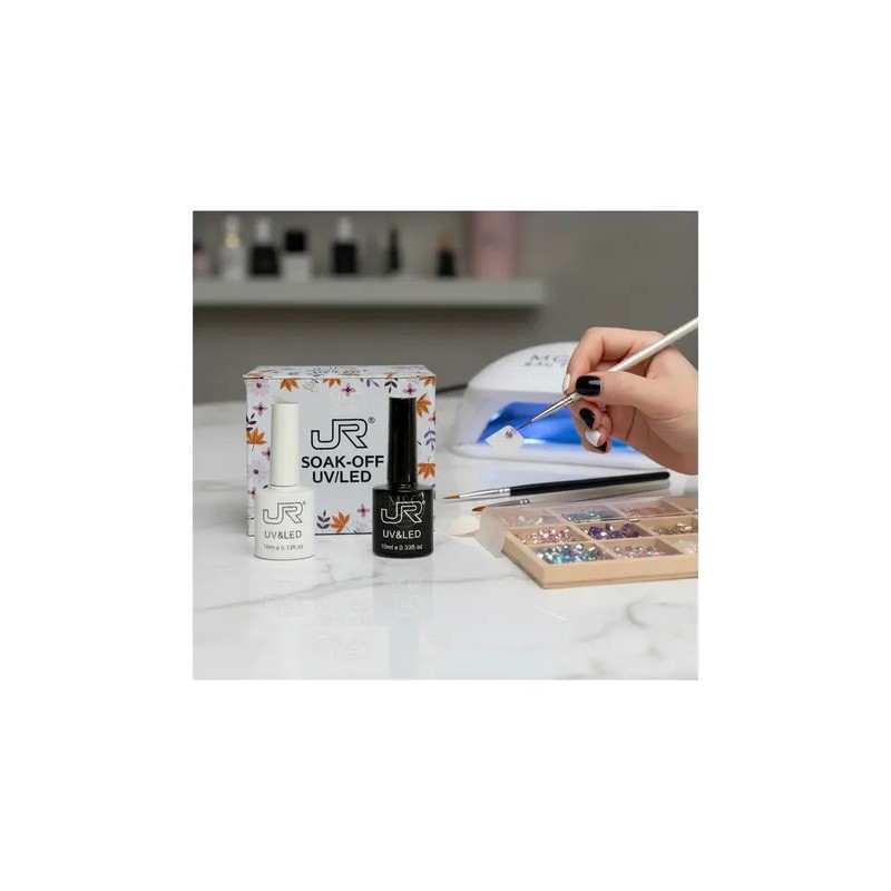 Duo Gel Blanco Y Negro Jr Para Uñas Semipermanente 10ml