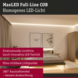 Paulmann 71049 MaxLED 1000 LED Strip Full-Line COB Complete Set 3 m 36 W 3240 lm 528LEDs/m 2700K 50VA Dimmable Silver Plastic