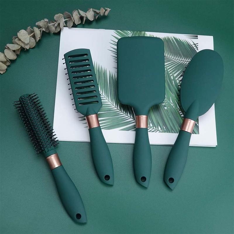 Set de Cepillos para Cabello 4 Piezas – Cepillo Acolchonado,