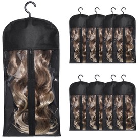 8-Pack Hair Extension Holder - Wig Storage Organizer with Hangers, Travel-Friendly & Dust-Proof, Ideal for Synthetic/Remy Wigs & Accessories