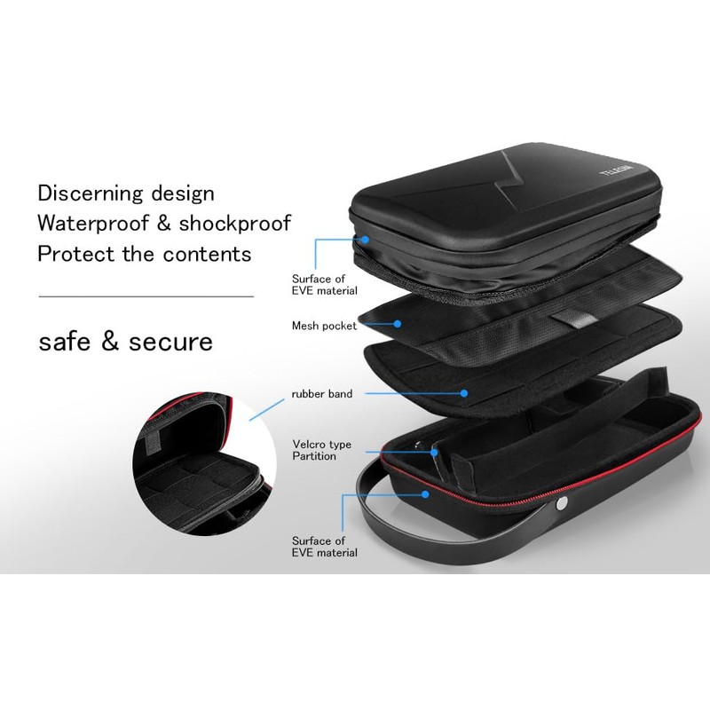 Telesin Multifunction Waterproof Expandable Hard Shell Portable Storage Bag Carrying