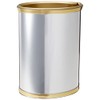 Kraftware Mylar Polished Chrome/Brass Waste Basket with 3/4-Inch Polished Brass