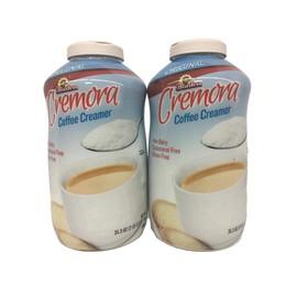 Borden Cremora Non Dairy Coffee Creamer Powder 35.3 oz with Plastic Coffee Stirrers (Pack of 2)