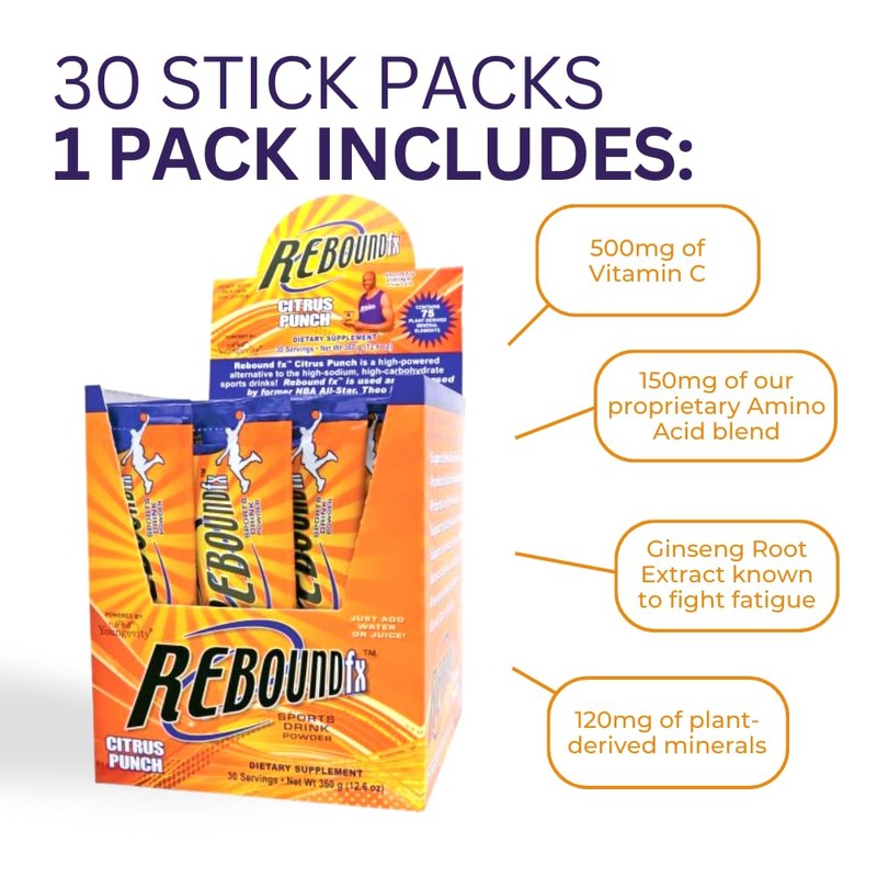 Youngevity Rebound FX ON-The-GO Pouches Citrus Punch - 30 CT